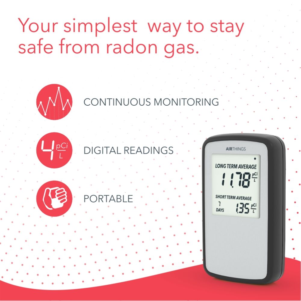 Corentium Home by Airthings Battery Operated Digital Radon Detector